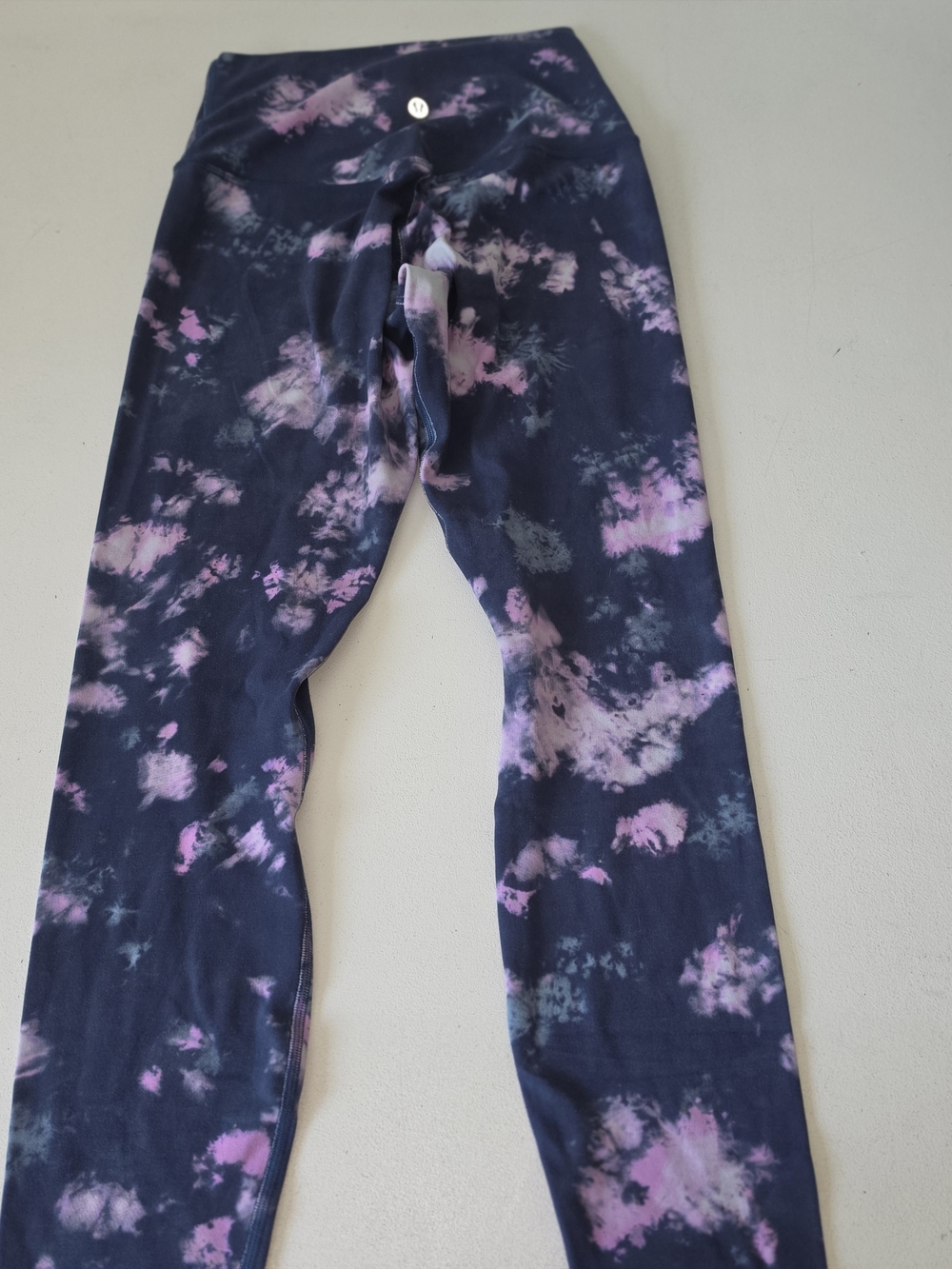lululemon athletica Navy Tie-Dye Leggings with Pink and Light Purple Accents